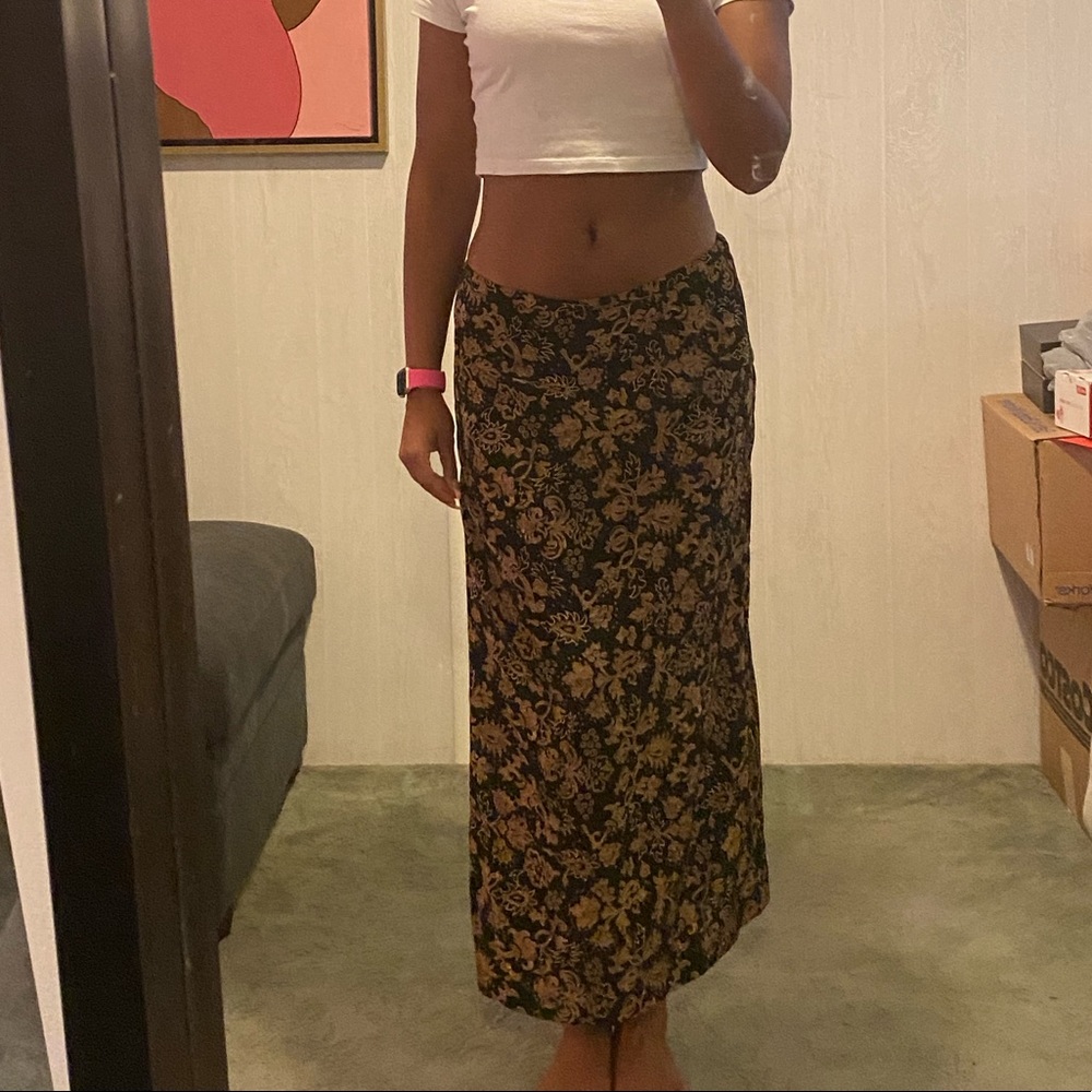 Long Floral Printed Skirt